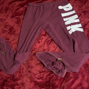 PINK sweatpants with zippers
